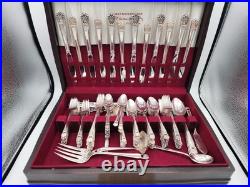 103 Piece Set Vintage 1847 Wm Rogers Silver-Plate Eternally Yours Flatware + Box