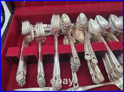 103 Piece Set Vintage 1847 Wm Rogers Silver-Plate Eternally Yours Flatware + Box