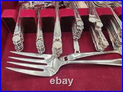103 Piece Set Vintage 1847 Wm Rogers Silver-Plate Eternally Yours Flatware + Box