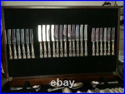 112 Piece Sheffield Kings Pattern Silver Plated Cutlery In Cabinet. Brand New