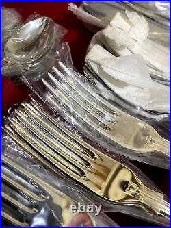 112 Piece Sheffield Silver Cutlery Canteen in Wooden Case