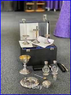12 Piece Communion Set Stunning Quality Gilded Silver Plate Circa 1950's