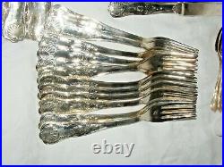 12 Settings 48 Piece Vintage Silver Plated Kings Pattern Cutlery Italian Ap Mk