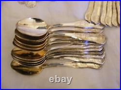 12 Settings 48 Piece Vintage Silver Plated Kings Pattern Cutlery Italian Ap Mk