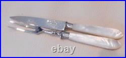 12 piece Cake/Dessert Cutlery Set in Mother of Pearl and Silver Plate superb