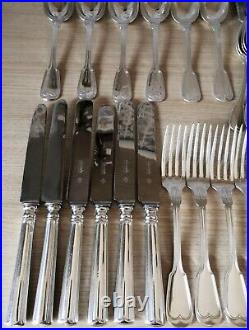1845 1935 Christofle Chinon Filet Fiddle Silver Plated 57 piece cutlery set