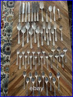 1847 Roger's Bros Ancestral Silver Plate Silverware Lot 54 Pcs