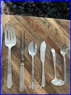 1847 Roger's Bros Ancestral Silver Plate Silverware Lot 54 Pcs