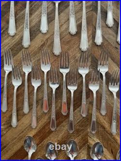 1847 Roger's Bros Ancestral Silver Plate Silverware Lot 54 Pcs