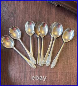 1847 Rogers Brothers 103 Piece Silver Plate 1950 Daffodil Flatware Set Box