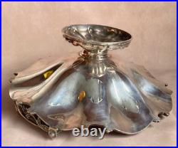 1860/70 Silver Plated Bread Fruit Basket Centre Piece Pierced Ornate Handle