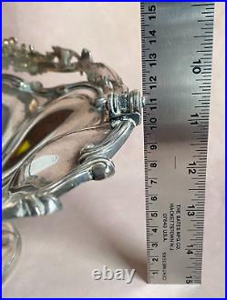 1860/70 Silver Plated Bread Fruit Basket Centre Piece Pierced Ornate Handle