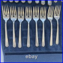 1881 Rogers Oneida SURF CLUB Ocean Waves, silverplate flatware 8 Each, 40 Pieces