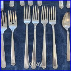 1881 Rogers Oneida SURF CLUB Ocean Waves, silverplate flatware 8 Each, 40 Pieces