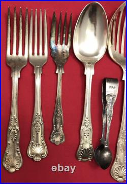 18 Pc KINGS Pattern Silverplated FLATWARE MIX + SERVING PCS Mixed Makers