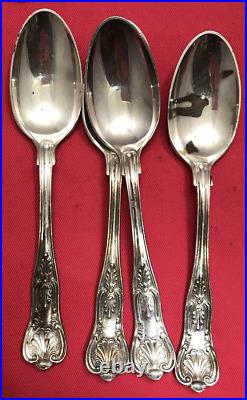 18 Pc KINGS Pattern Silverplated FLATWARE MIX + SERVING PCS Mixed Makers