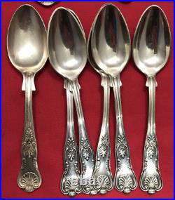 18 Pc KINGS Pattern Silverplated FLATWARE MIX + SERVING PCS Mixed Makers
