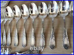 1920 -1983 Orbrille Marly Silver Plated 85 piece cutlery set not Christofle