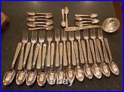 1930s Art Deco Style EPNS Cutlery 36 pieces Original Covered Wooden Box