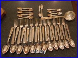 1930s H. Desportes Art Deco EPNS Cutlery 36 pieces Original Covered Box