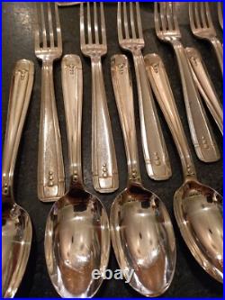 1930s H. Desportes Art Deco EPNS Cutlery 36 pieces Original Covered Box