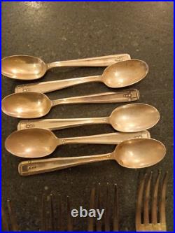 1930s H. Desportes Art Deco EPNS Cutlery 36 pieces Original Covered Box