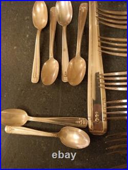 1930s H. Desportes Art Deco EPNS Cutlery 36 pieces Original Covered Box