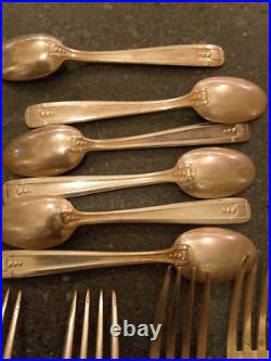 1930s H. Desportes Art Deco EPNS Cutlery 36 pieces Original Covered Box