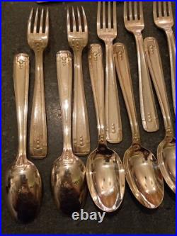 1930s H. Desportes Art Deco EPNS Cutlery 36 pieces Original Covered Box