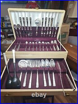 1938, 80 Piece Oneida GRENOBLE flat Ware Set. Complete For 8, Silver Plate