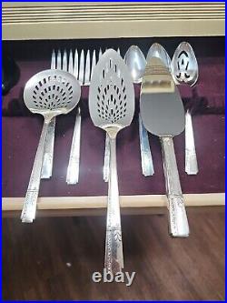 1938, 80 Piece Oneida GRENOBLE flat Ware Set. Complete For 8, Silver Plate