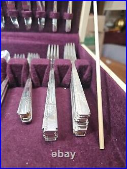 1938, 80 Piece Oneida GRENOBLE flat Ware Set. Complete For 8, Silver Plate