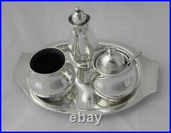 1960's Eric Clements Design Classic Silver Plated 4-piece Condiment / Cruet set