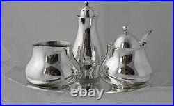 1960's Eric Clements Design Classic Silver Plated 4-piece Condiment / Cruet set