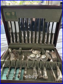 1990 56 Piece Arthur Price of England Silver Plated Cutlery Set In Box Complete