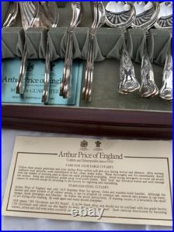1990 56 Piece Arthur Price of England Silver Plated Cutlery Set In Box Complete