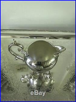 19th century Art Deco Silver Plate, 4 Pieces tea/coffee Set, reduce