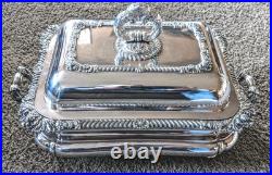 19thc Georgian Old Sheffield Plate 3 Piece Entree Covered Warming Server Dish