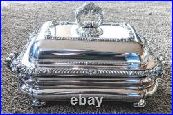 19thc Georgian Old Sheffield Plate 3 Piece Entree Covered Warming Server Dish