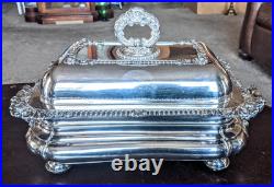 19thc Georgian Old Sheffield Plate 3 Piece Entree Covered Warming Server Dish