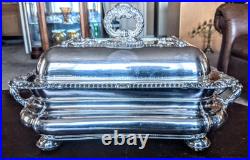 19thc Georgian Old Sheffield Plate 3 Piece Entree Covered Warming Server Dish