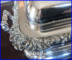 19thc Georgian Old Sheffield Plate 3 Piece Entree Covered Warming Server Dish