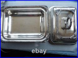 19thc Georgian Old Sheffield Plate 3 Piece Entree Covered Warming Server Dish