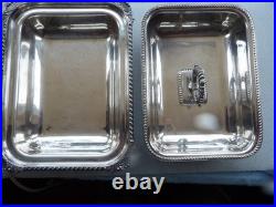 19thc Georgian Old Sheffield Plate 3 Piece Entree Covered Warming Server Dish