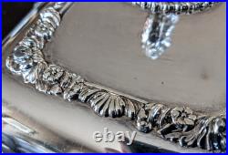 19thc Georgian Old Sheffield Plate 3 Piece Entree Covered Warming Server Dish