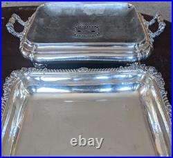 19thc Georgian Old Sheffield Plate 3 Piece Entree Covered Warming Server Dish