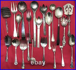 22 Assorted Antique to Vintage Silverplated SERVING PIECES 8 to 15 Mix