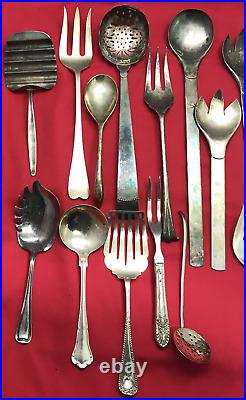 22 Assorted Antique to Vintage Silverplated SERVING PIECES 8 to 15 Mix