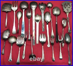 22 Assorted Antique to Vintage Silverplated SERVING PIECES 8 to 15 Mix