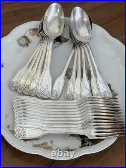 23 Piece Silver Plated Cutlery Set Christofle Vendôme Shell Model